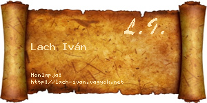 Lach Iván névjegykártya